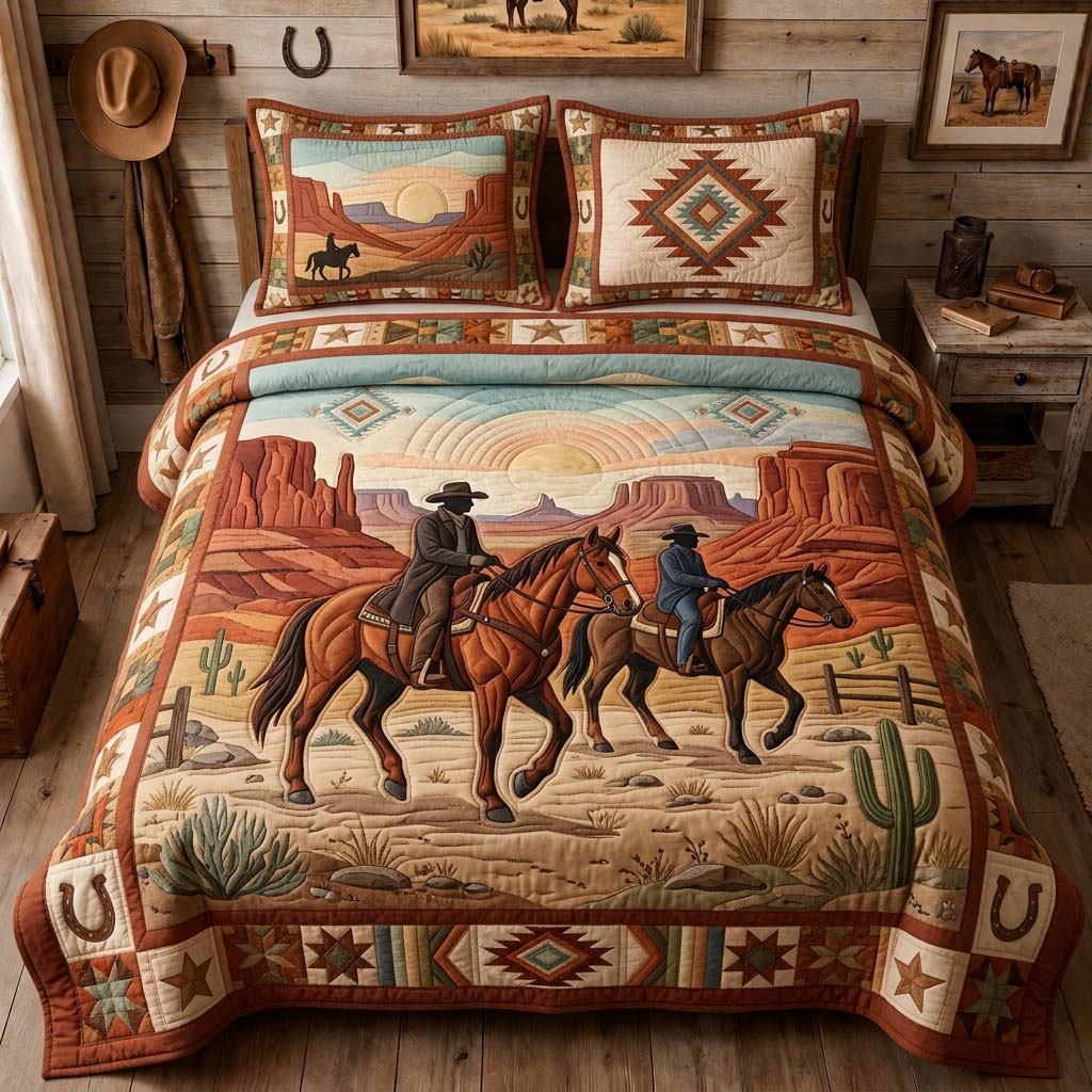Canyon Riders 3-Piece Quilted Bedding Set GDTONTD1320