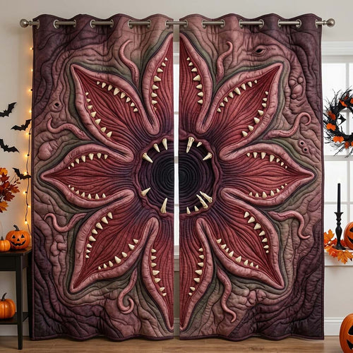 Blooming Horror Mouth Quilted Curtains GDTONTD1353