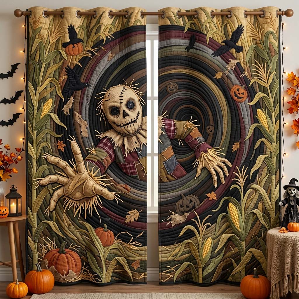 Scarecrow Cornfield Quilted Curtains GDTONTD1361
