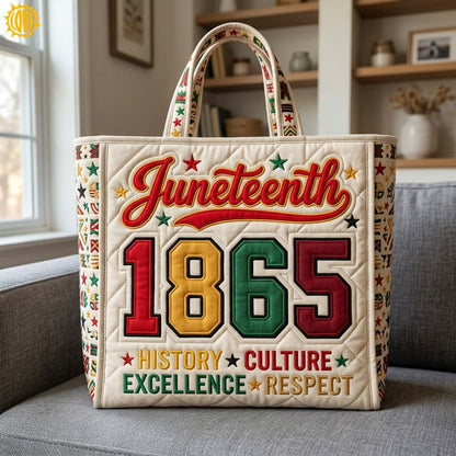 Juneteenth Pride Quilted Tote Bag GDTONTD138