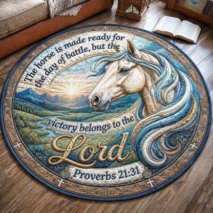 Victory Horse Quilted Round Mat GDTONTD1390