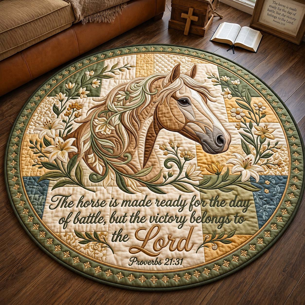 Graceful Victory Quilted Round Mat GDTONTD1395