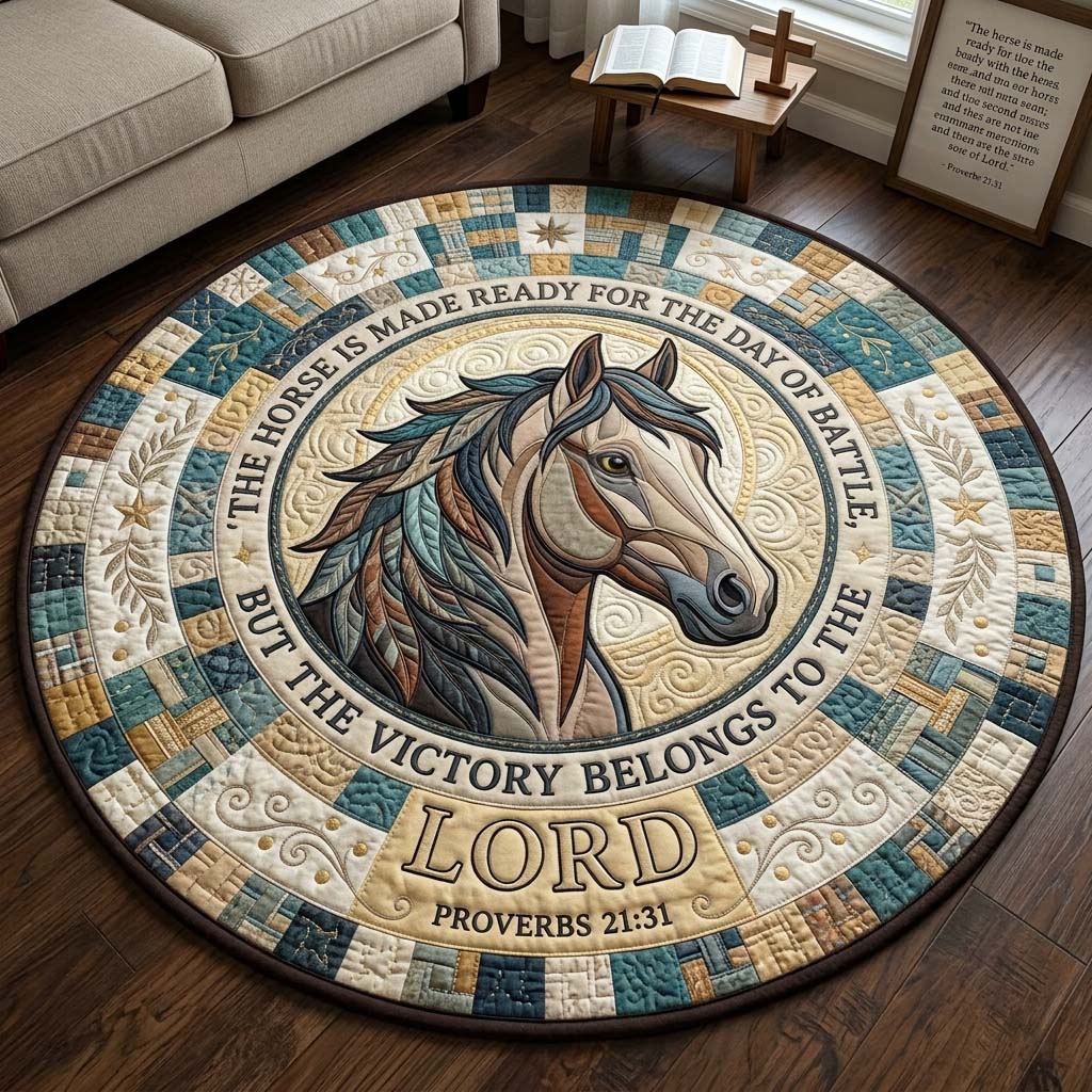 Scripture Stallion Quilted Round Mat GDTONTD1396
