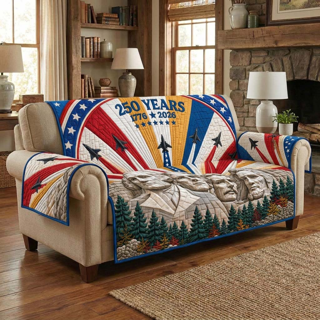 America 250 Rushmore Quilted Sofa Cover GDTONTD14