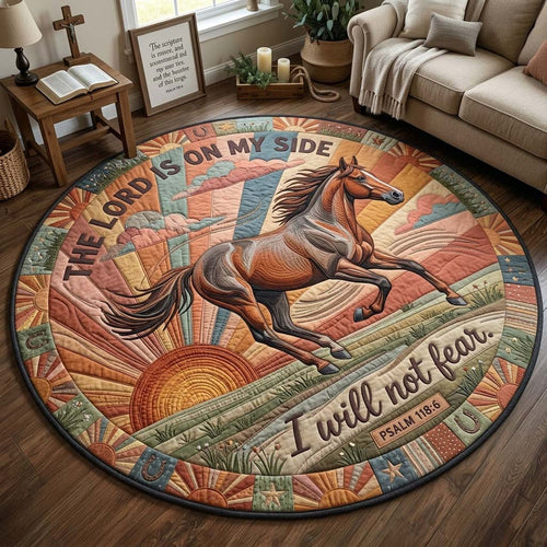 Psalm Horse Quilted Round Mat GDTONTD1403