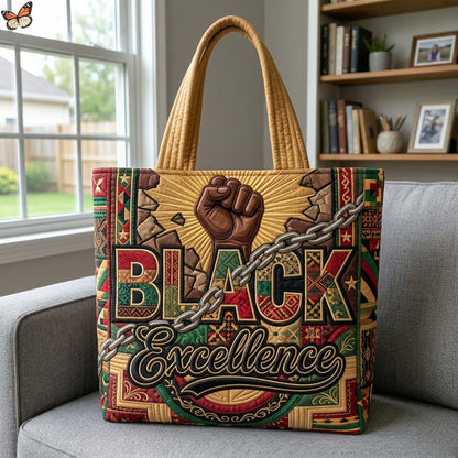 Black Excellence Quilted Tote Bag GDTONTD142