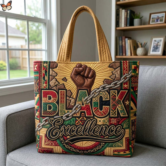 Black Excellence Quilted Tote Bag GDTONTD142
