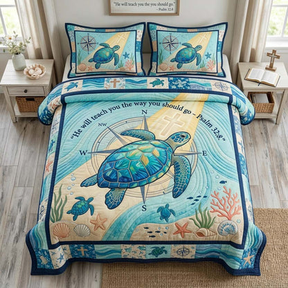 Psalm Compass 3-Piece Quilted Bedding Set GDTONTD1424