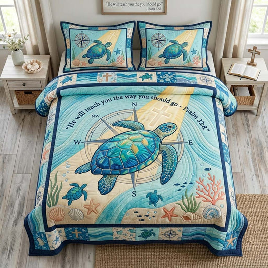 Psalm Compass 3-Piece Quilted Bedding Set GDTONTD1424