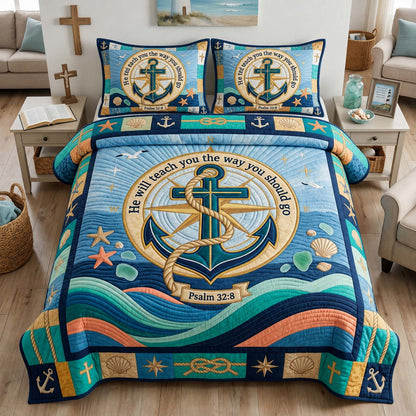 Ocean Path 3-Piece Quilted Bedding Set GDTONTD1425