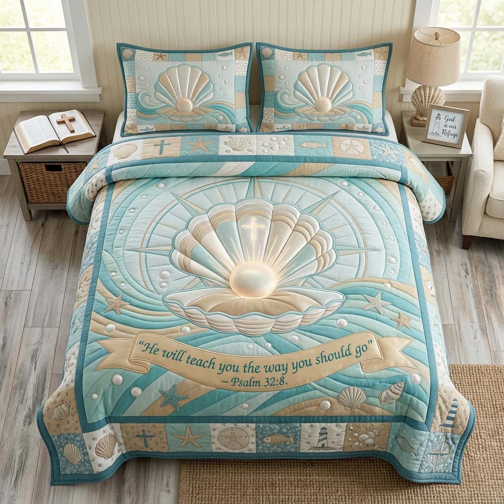Coastal Blessing 3-Piece Quilted Bedding Set GDTONTD1427