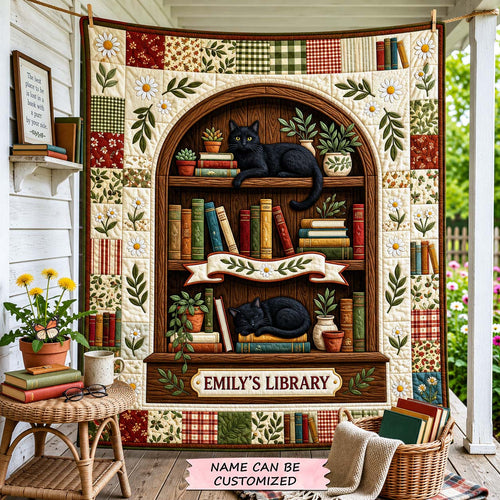 Personalized Reading Nook Quilted Blanket QTCUZ GDTONTD1452