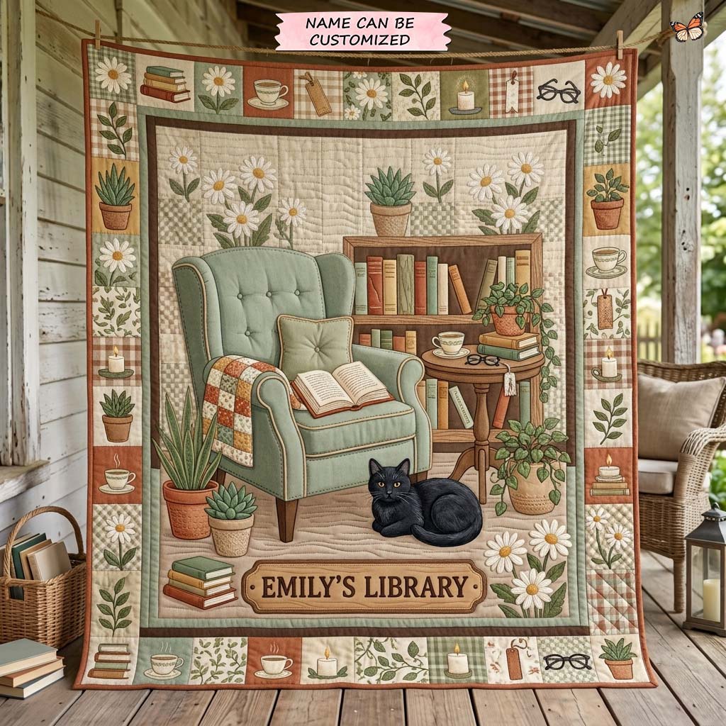 Cozy Book Corner Quilted Blanket QTCUZ GDTONTD1453
