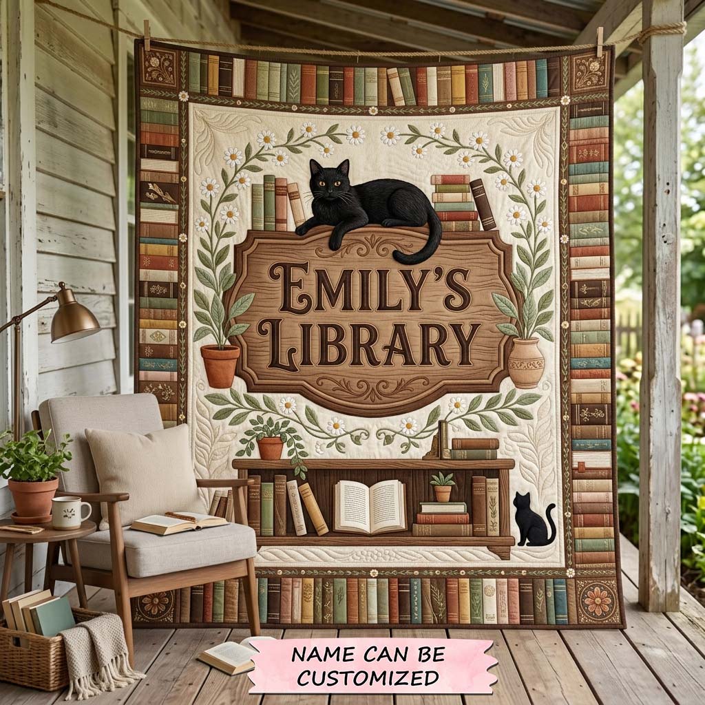Personalized Book Haven Quilted Blanket QTCUZ GDTONTD1456