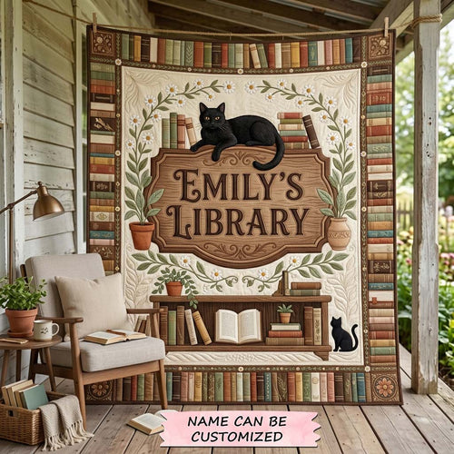 Personalized Book Haven Quilted Blanket QTCUZ GDTONTD1456