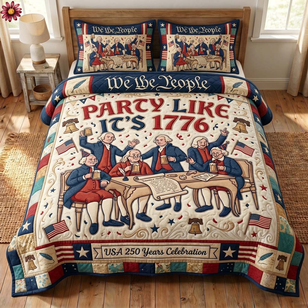Liberty Party 3-Piece Quilted Bedding Set GDTONTD150