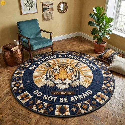 Courageous Tiger Quilted Round Mat GDTONTD1506