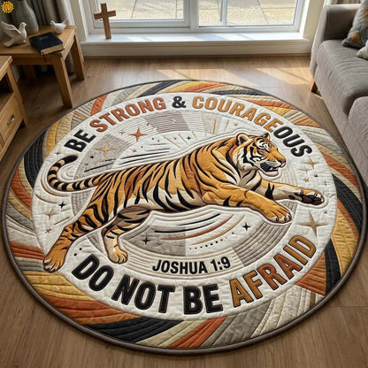 Fearless Tiger Quilted Round Mat GDTONTD1507