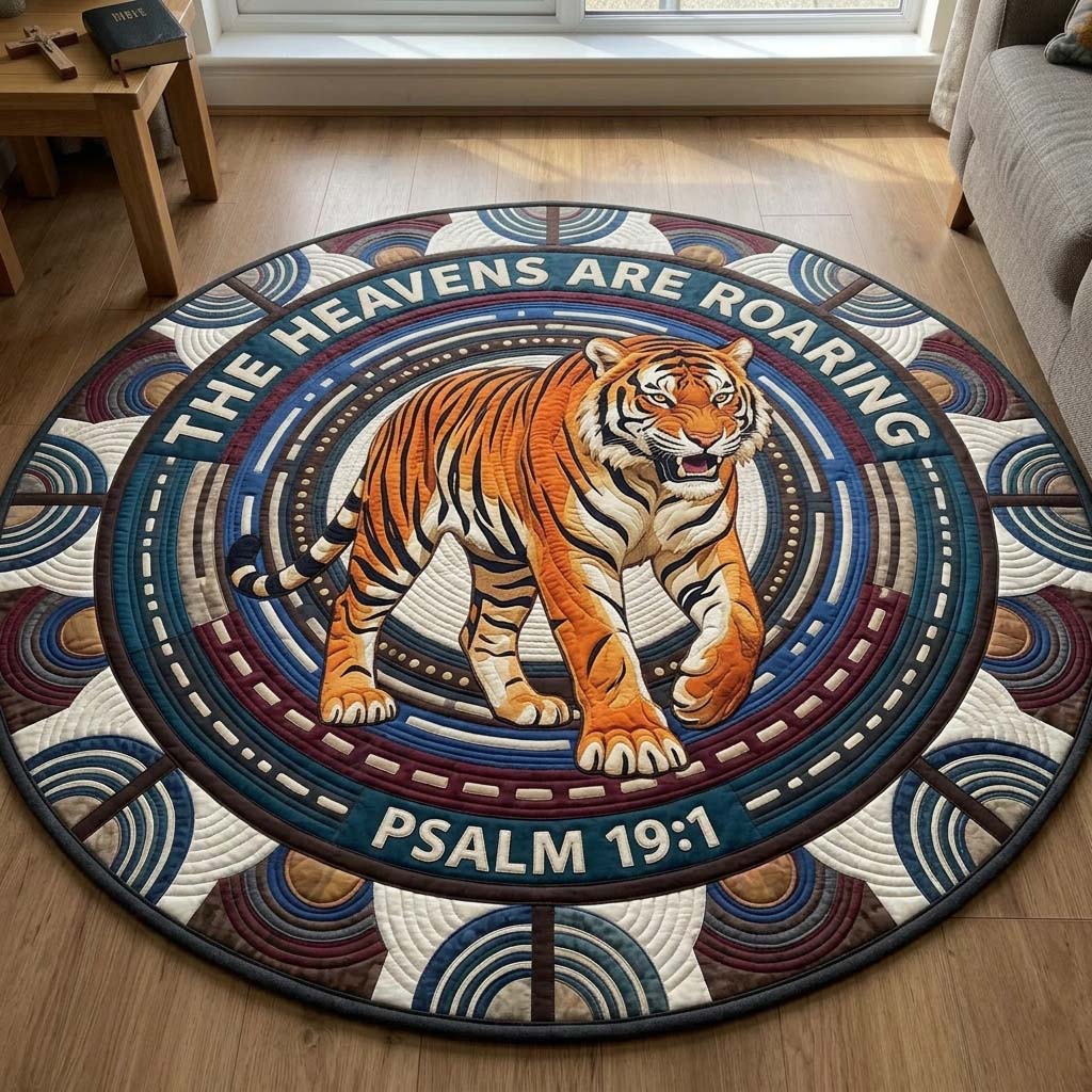Heavens Tiger Quilted Round Mat GDTONTD1509