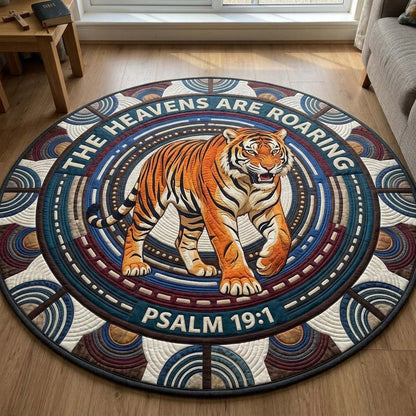 Heavens Tiger Quilted Round Mat GDTONTD1509