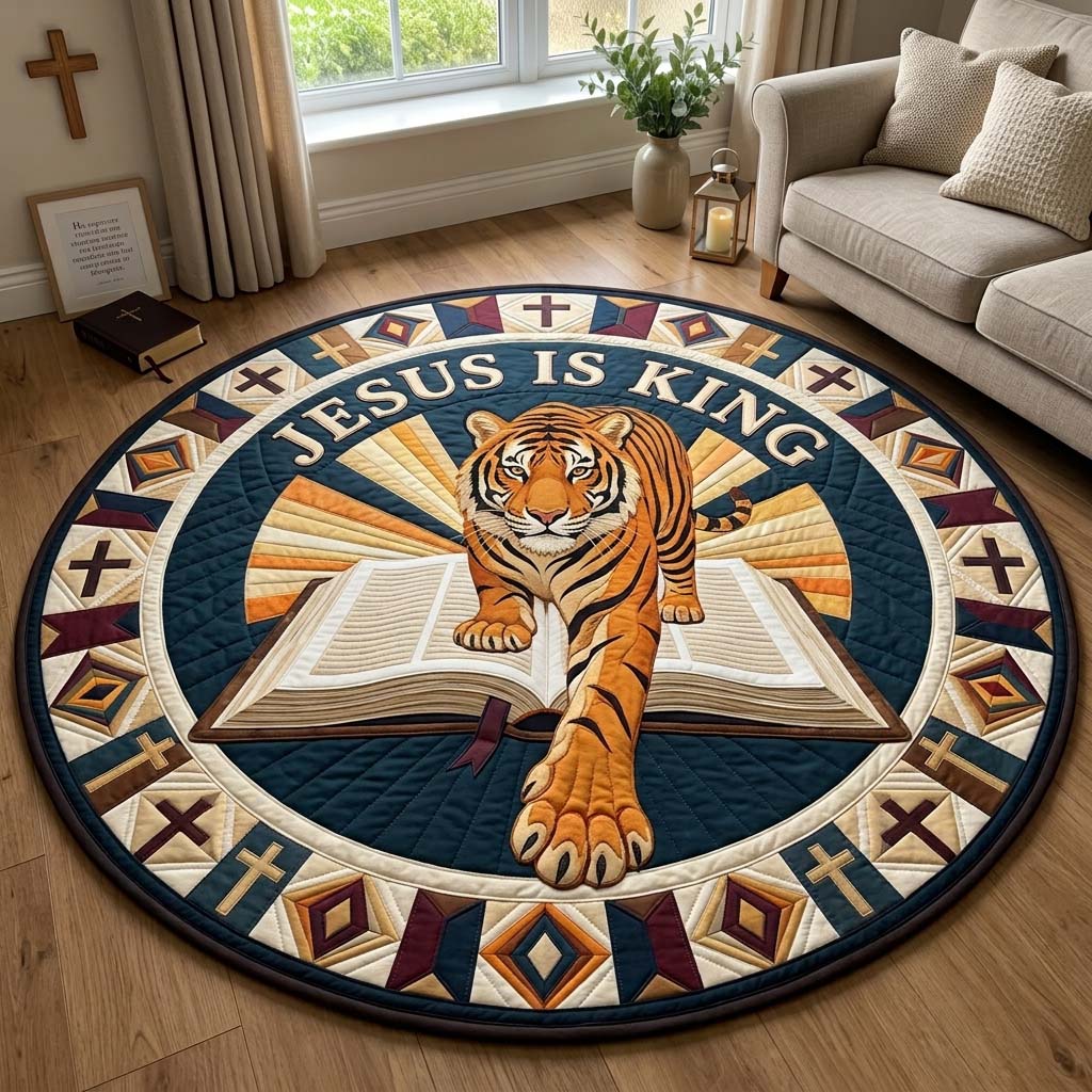 Kingdom Tiger Quilted Round Mat GDTONTD1511