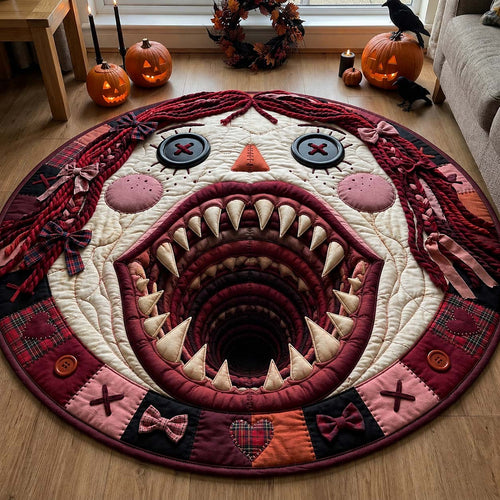 Haunted Doll Mouth Quilted Round Mat GDTONTD1512