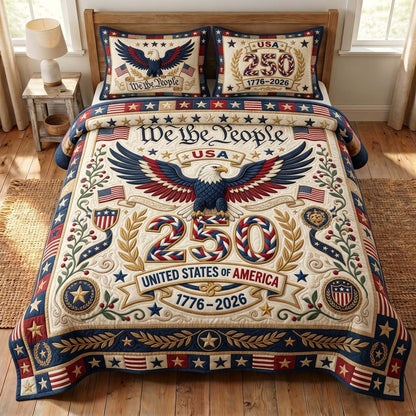 Eagle Freedom 3-Piece Quilted Bedding Set GDTONTD154