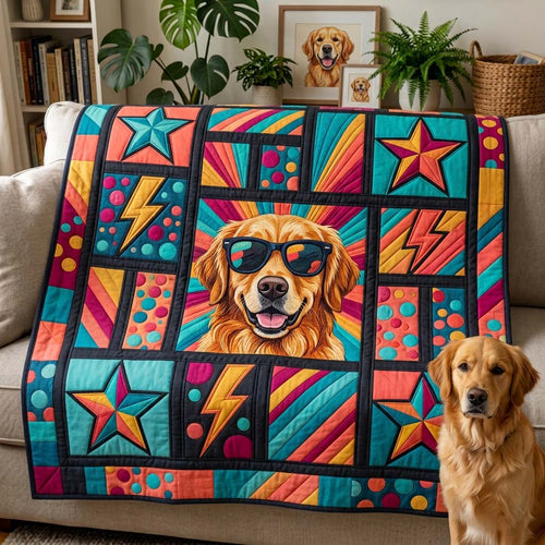 Retro Golden Star Quilted Blanket GDTONTD1548