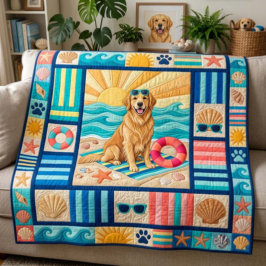 Sunny Beach Retriever Quilted Blanket GDTONTD1549