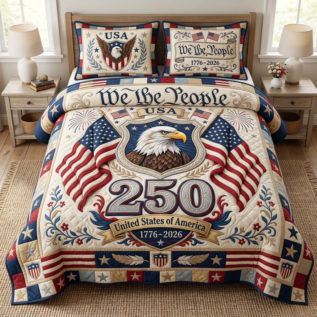 Eagle Patriot 3-Piece Quilted Bedding Set GDTONTD157