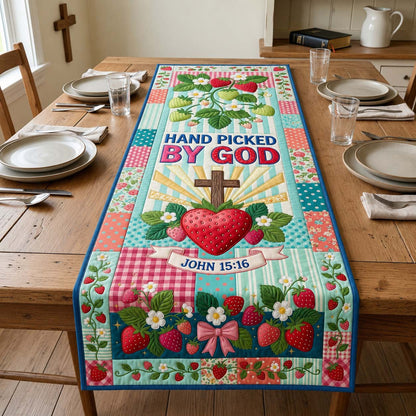 Strawberry Blessing Quilted Table Runner GDTONTD1591