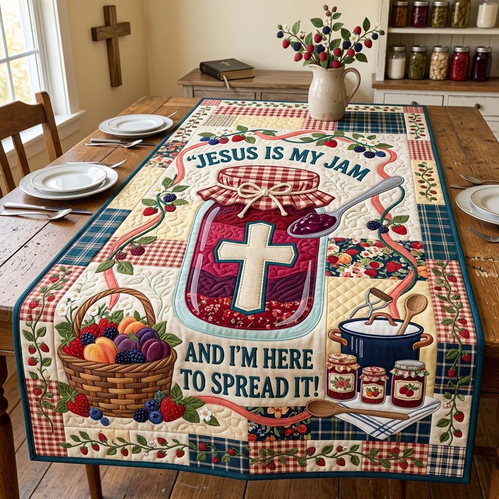 Faithful Jam Quilted Table Runner GDTONTD1592