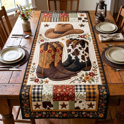 Prairie Boot Bouquet Quilted Table Runner GDTONTD1599