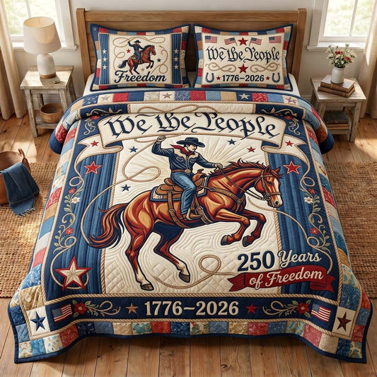Patriot Cowboy 3-Piece Quilted Bedding Set GDTONTD160