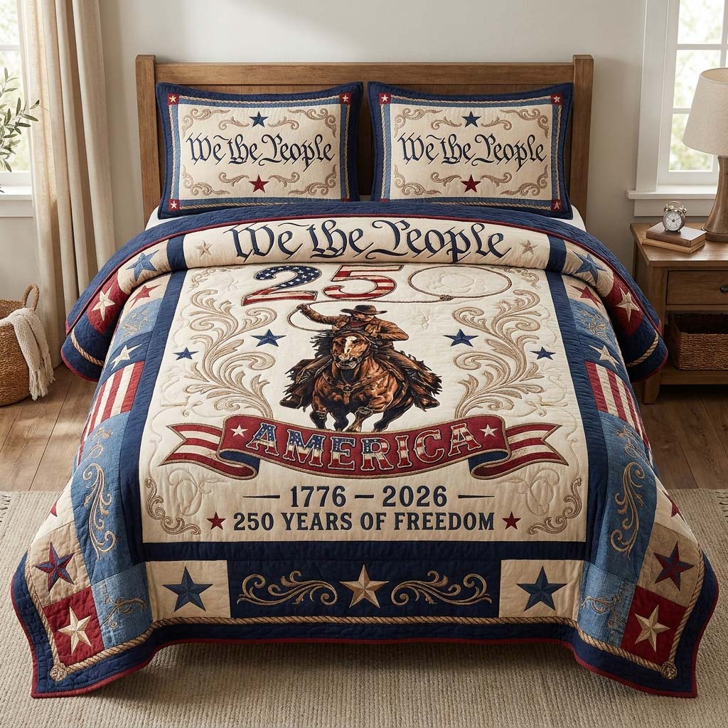 Liberty Cowboy 3-Piece Quilted Bedding Set GDTONTD161