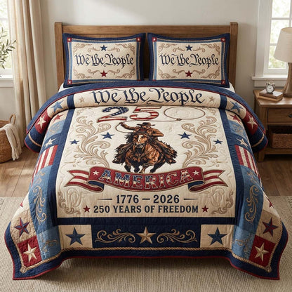 Liberty Cowboy 3-Piece Quilted Bedding Set GDTONTD161