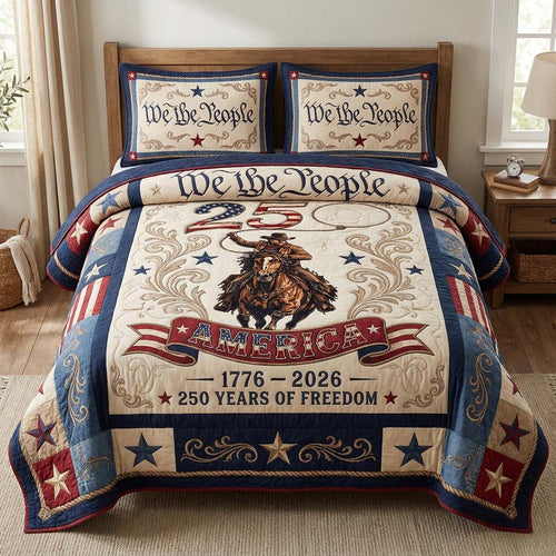 Liberty Cowboy 3-Piece Quilted Bedding Set GDTONTD161