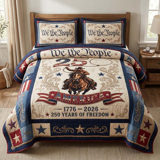 Liberty Cowboy 3-Piece Quilted Bedding Set GDTONTD161