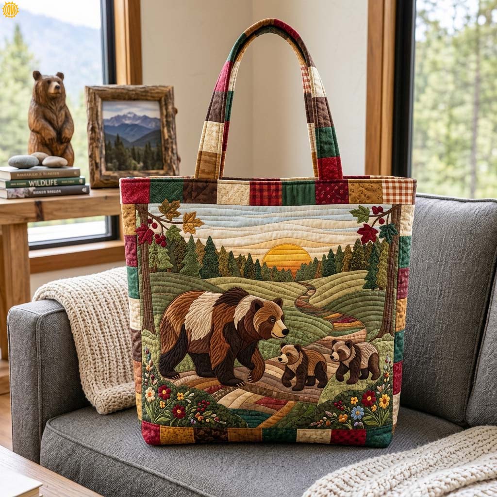 Mother Bear Homeward Quilted Tote Bag GDTONTD1617