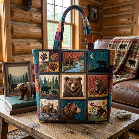 Nine Bears Nine Moods Quilted Tote Bag GDTONTD1619