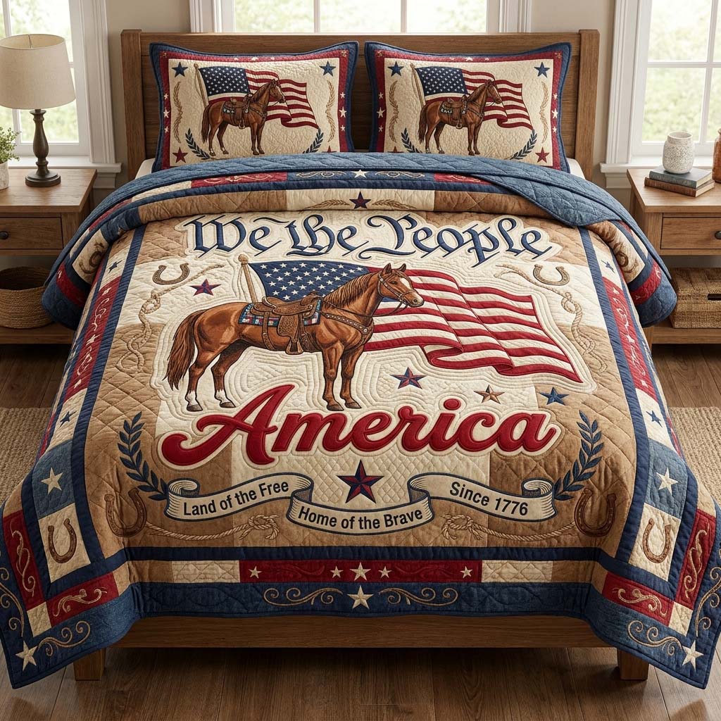 Patriot Liberty 3-Piece Quilted Bedding Set GDTONTD163