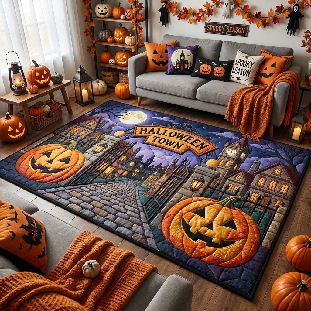 Halloweentown Rising Portal Area Rug GDTONTD1645