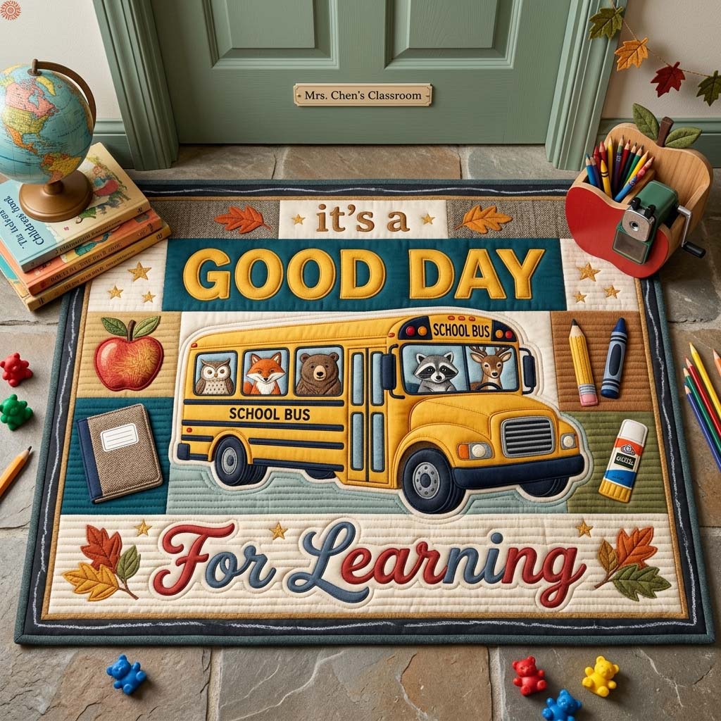 Schoolhouse Welcome Ride Doormat GDTONTD1652