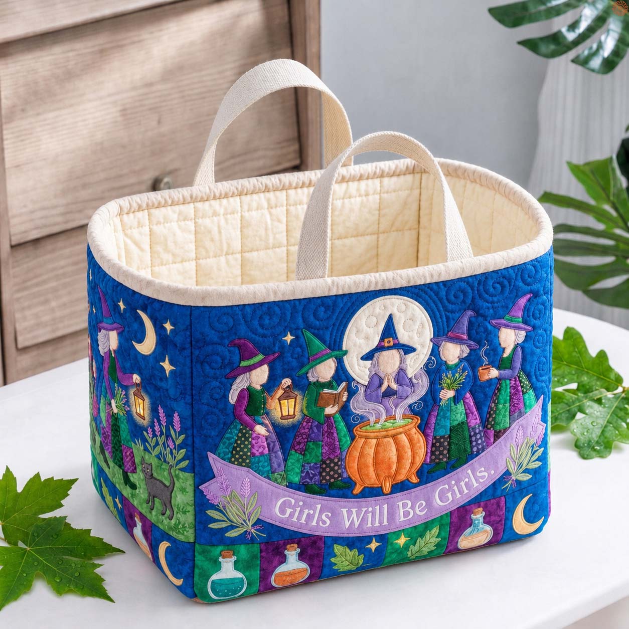 Girls Will Be Girls Coven Quilted Storage Basket GDTONTD1673