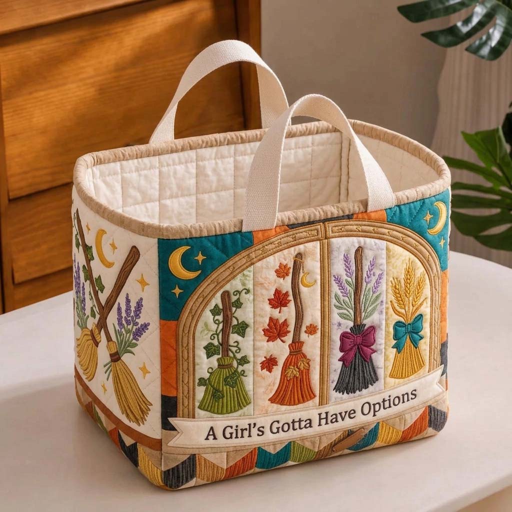 Broom Closet Options Quilted Storage Basket GDTONTD1675