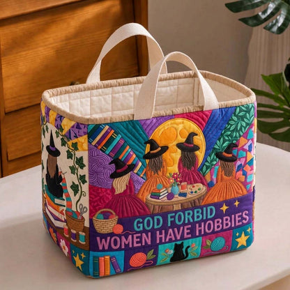Midnight Hobbies Coven Quilted Storage Basket GDTONTD1678