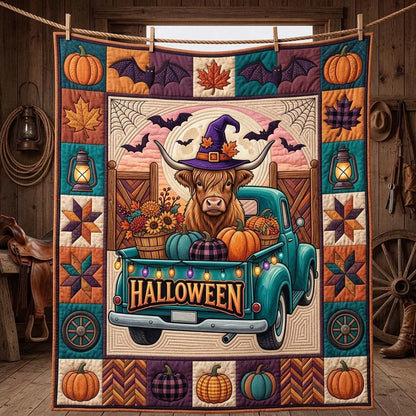 Highland Halloween Moonlight Ride Qulited Blanket GDTONTD1693