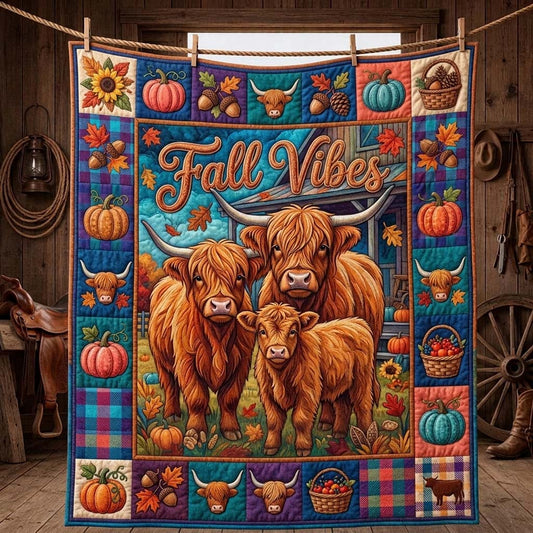 Highland Harvest Family Portrait Qulited Blanket GDTONTD1694
