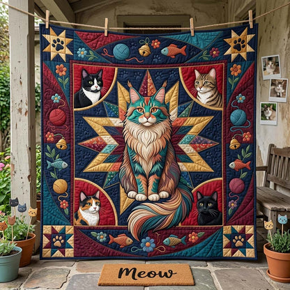 Barn Star Cat Portrait Crown Qulited Blanket GDTONTD1699