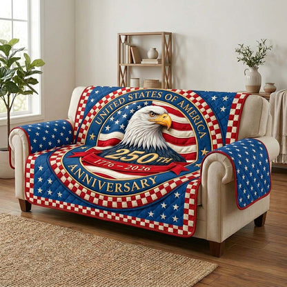 America 250 Eagle Quilted Sofa Cover GDTONTD17
